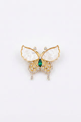Broche mujer mariposa nacar color dorado