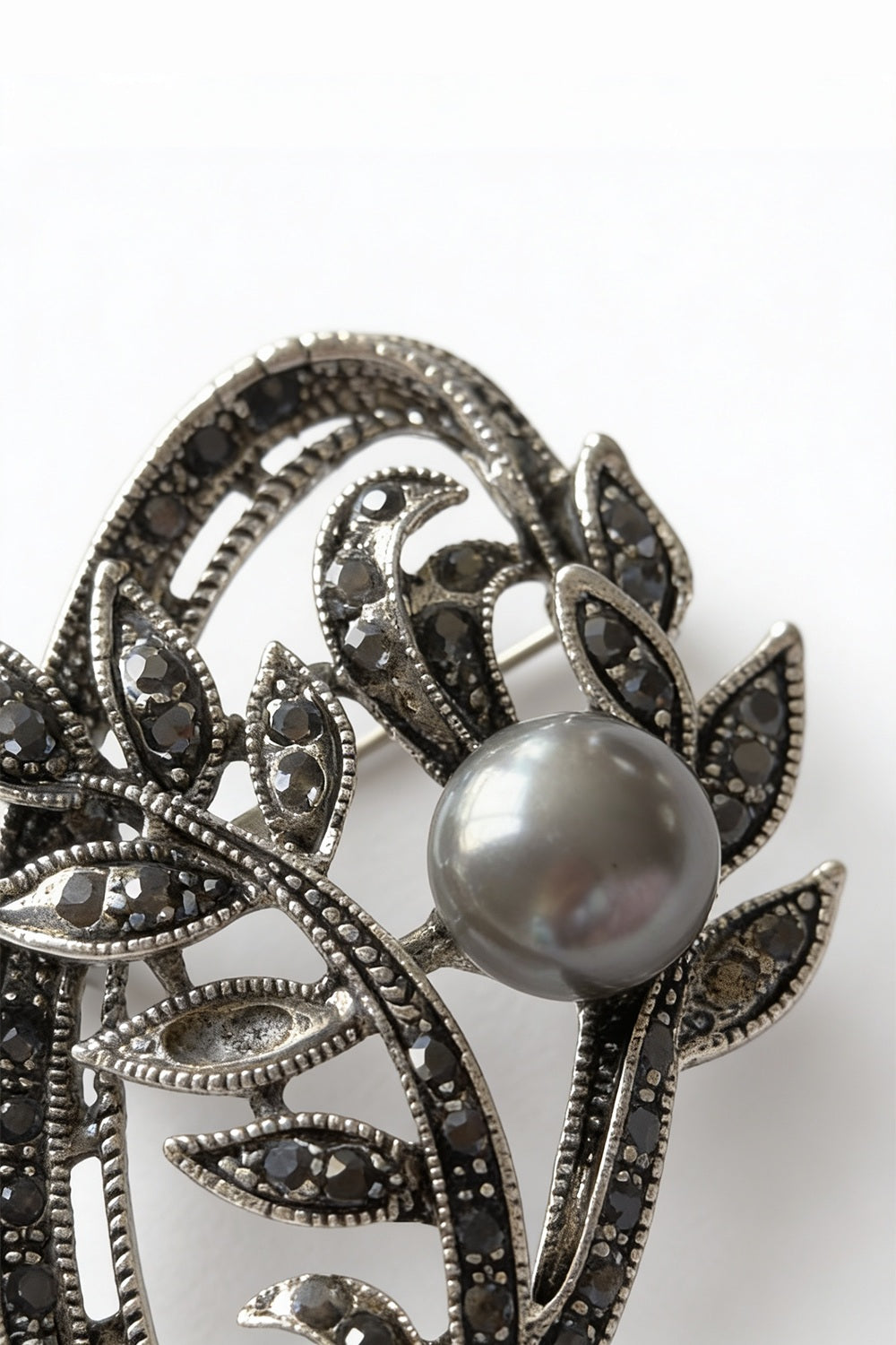 broche mujer hojas con perla xs 0023 XS-0023 plateado Xuss imagen 4