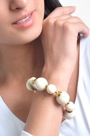 pulsera mujer bolas acrilico pulsera p004 PULSERA-P004 beige Xuss imagen 1
