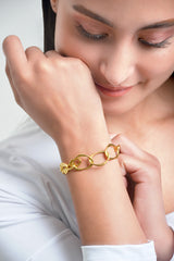 Pulsera mujer eslabones color dorado