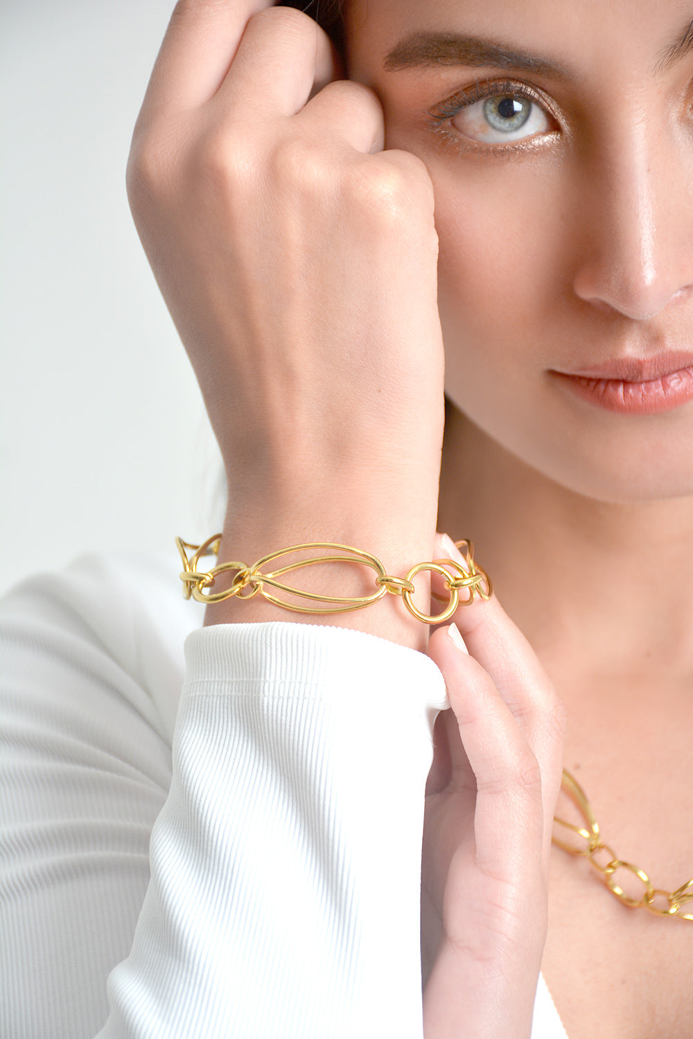 pulsera mujer eslabones p016 PULSERA-P016 dorado Xuss imagen 1