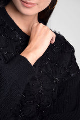 Saco mujer bordado color negro
