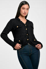 Saco mujer tejido color negro