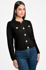 Saco mujer escote redondo color negro