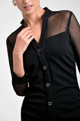 Vestido mujer en lycra crepe color negro