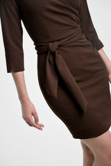 Vestido mujer entallado color cocoa