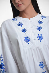 Vestido mujer fluido color blanco